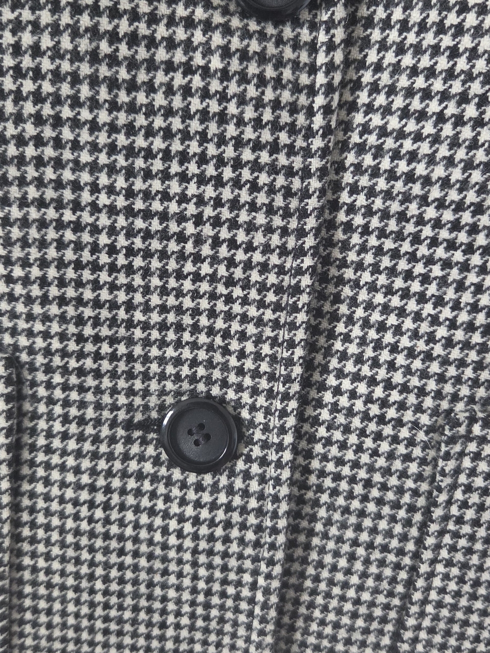Vintage Wool Houndstooth Blazer Jacket - Black and White - Picture 4 of 16